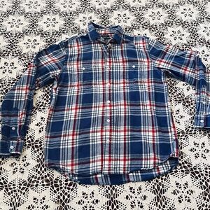 Old Navy Blue and Red Plaid Flannel